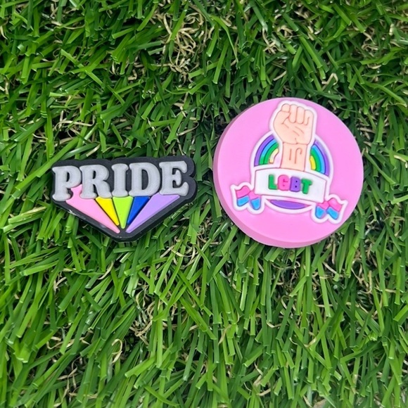 NEW - 2 “LBGT Pride” Croc Shoe Charms - Picture 1 of 1